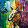 Psychedelic Moose, 24” x 24”, acrylic on canvas
