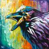 Psychedelic Raven, 15” x 15”, acrylic on canvas
