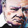 Churchill the Artist 
12” x 18”, acrylic on canvas