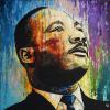 Psychedelic MLK, 24" x 24", acrylic on canvas