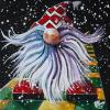 Floof - 2023 Christmas Gnome No. 9, 12" x 12", acrylic on canvas