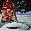 Poetta 2023 Christmas Gnome No 15, 12" x 12", acrylic on canvas