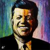 Psychedelic JFK, 24" x 24", acrylic on canvas