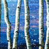 Birchwood Blues 16” x 48”, acrylic on canvas