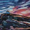 Cape Spear, 16" x 48", acrylic on repurposed canvas