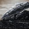 Steam Train, 12" x 24", acrylic on canvas