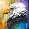 Psychedelic Bald Eagle, 18” x 18”, acrylic on canvas