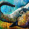 Mahala (elephant), 20” x 40”, acrylic on canvas