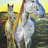 Sunrise on the Ranch, 24" x 48", acrylic on canvas