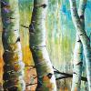 Enchanted Trees, 16” x 48”, acrylic on canvas