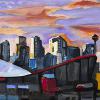 Calgary Skyline, 12" x 36", acrylic on gallery canvas