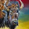 Prairie Bison (test), 8" x 10", acrylic on canvas