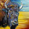 iinnii, bison, Blackfoot, 18" x 24", acrylic on canvas