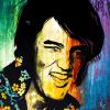 Psychedelic Elvis, 24” x 24”, acrylic on canvas