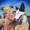 Char and Scout, 24" x 24", acrylic on gallery canvas