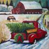 Christmas in the Country, 16" x 16", acrylic on canvas