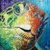 Psychedelic Sea Turtle, 24” x 24”, acrylic on canvas