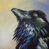 Forward Focused Raven, 12" x 12", acrylic on canvas