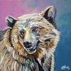 Kananaskis Griz, 16" x 16", acrylic on canvas