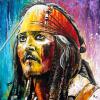 Captain Jack Sparrow, 24” x 24”, acrylic on canvas
