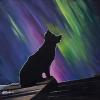 Northern Lights Dog, 20" x 20", acrylic on gallery canvas