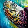 Psychedelic Box Turtle, 24" x 24", acrylic on canvas