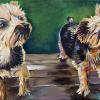 Raison and Yogi, 12" x 24", acrylic on gallery canvas