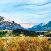 Waterton Sundown, 20" x 40", acrylic on canvas