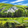 Hole 10 Turner Valley Golf Course, 12" x 36", acrylic on gallery canvas