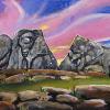 Bison Gateway, 12" x 36", acrylic on gallery canvas
