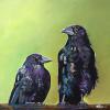 Crow Pair, 24" x 24", acrylic on gallery canvas