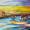 Cattle and Grain Roundup Redux, 30" x 40", acrylic on gallery canvas