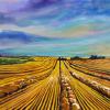 Walking in the Windrows, 15" x 30", acrylic on gallery canvas