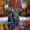 Autumn Moose, 36" x 36", acrylic on gallery canvas