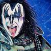 Gene Simmons, 12" x 24", acrylic on canvas