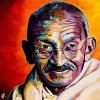 Gandhi, 20" x 20", acrylic on canvas