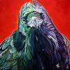 Raven on Red, 24" x 24", acrylic on canvas