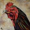 Rooster, 16" x 16", acrylic on canvas (CAMBODIA)