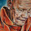 Grandfather Monk, 8" x 10", acrylic on canvas (CAMBODIA)