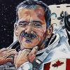 Colonel Chris Hadfield, 16" x 16", acrylic on canvas