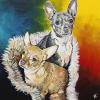 Chula and Chunie, 30" x 30", acrylic on canvas