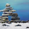 Arctic Inukshuk, 12" x 18", acrylic on canvas