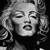 Marilyn in Black and White, 18" x 24", acrylic on canvas