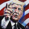 Donald J. Trump 45, 16" x 16", acrylic on canvas