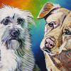 Marley and Abbey, 20" x 30", acrylic on canvas