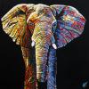 Kani (elephant), 30" x 30", acrylic on canvas