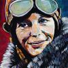 Amelia Earhart, 12" x 18", acrylic on canvas