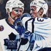 Wendel Clark and Doug Gilmour, 18" x 36", acrylic on canvas