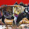 Bison's Spring, 12" x 36", acrylic on canvas