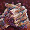 One Hand, Many Hearts, 20" x 20", acrylic on canvas